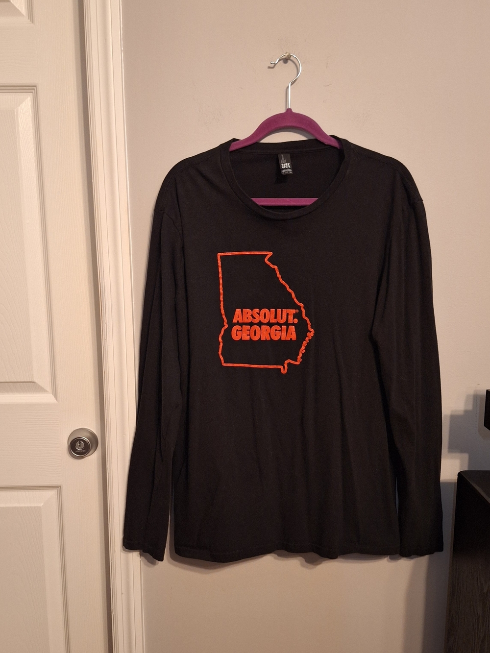 Absolut Georgia Black Long Sleeve Tee with Red Print